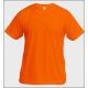 T-shirt Unisexe couleur, impression devant, Safety Orange