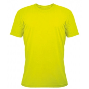 T-shirt Unisexe couleur, impression devant, Safety Yellow