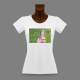 T-shirt slim Blanc pour dame, impression devant